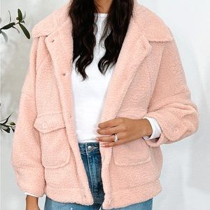 Talulah Pink Teddy Shacket
